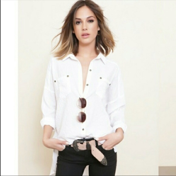 Free People Tops - Free People white button up